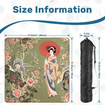 Japanese Floral Geisha Girl Mahjong Mat - Splash of Color Co.
