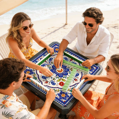 Pottery Porcelain Mini Mahjong Travel Mat - Splash Of Mahj And Color Co.