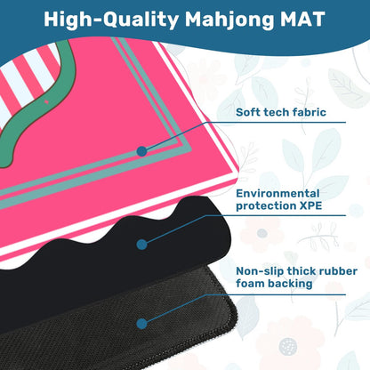 Pretty As A Pink Peacock Scalloped Mahjong Mat - Splash of Color Co.