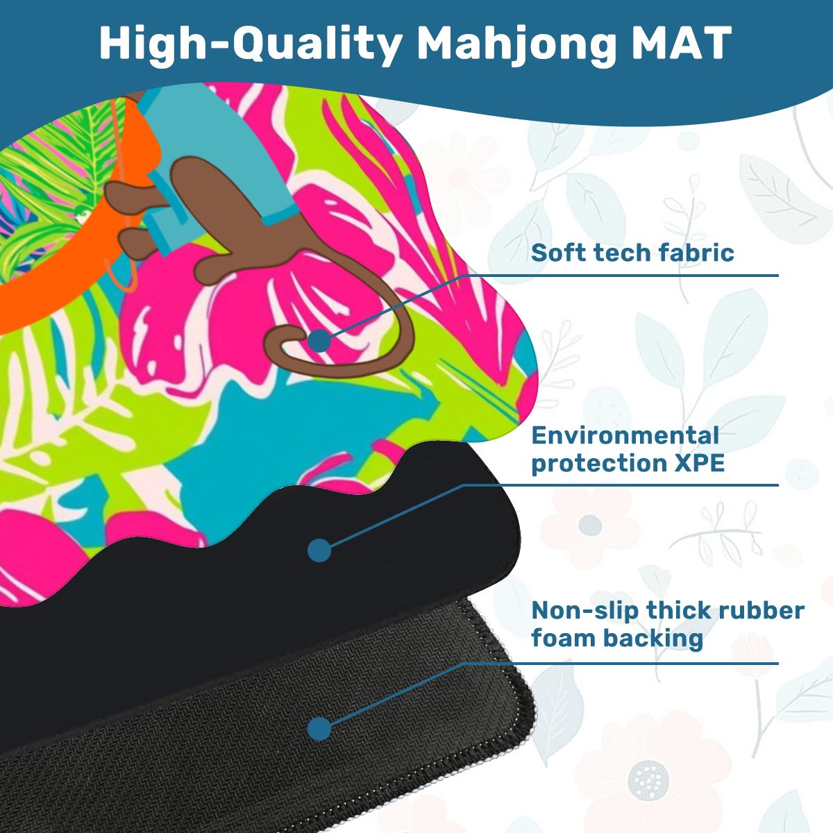 Scalloped Mahjong Mat Lime In The Coconut Monkey Mat - Splash of Color Co.