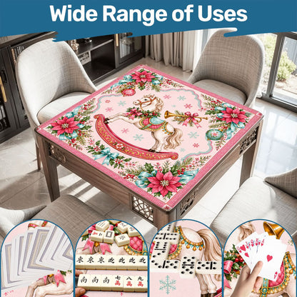 Magical Christmas Mahjong Mat Rocking Horse
