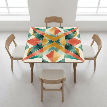 Boho Burst Prism Of Color, Emerald Green, Orange Mahjong Mat - Splash of Color Co.