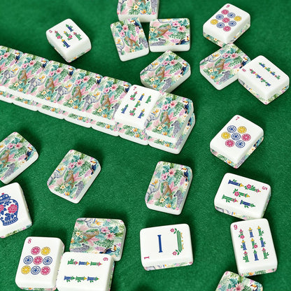 Jungle Love Chinoiserie Pastel Mahjong Tiles
