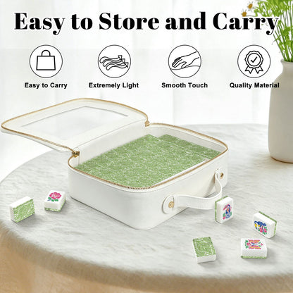 Tropical Paradise American Mahjong Chinoiserie Pastel Tiles And Carry Case - Splash Of Mahj And Color Co.
