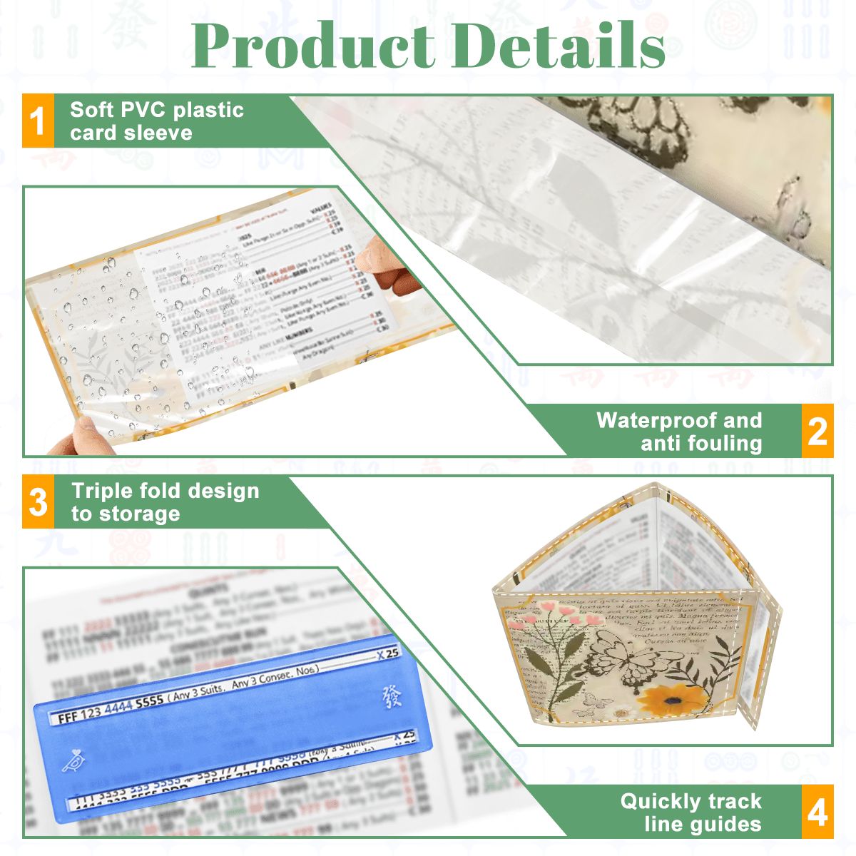 The Vintage Heirloom Butterfly Scrapbook Garden 4 Mahjong Card Holder with Line Finder - Splash of Color Co.