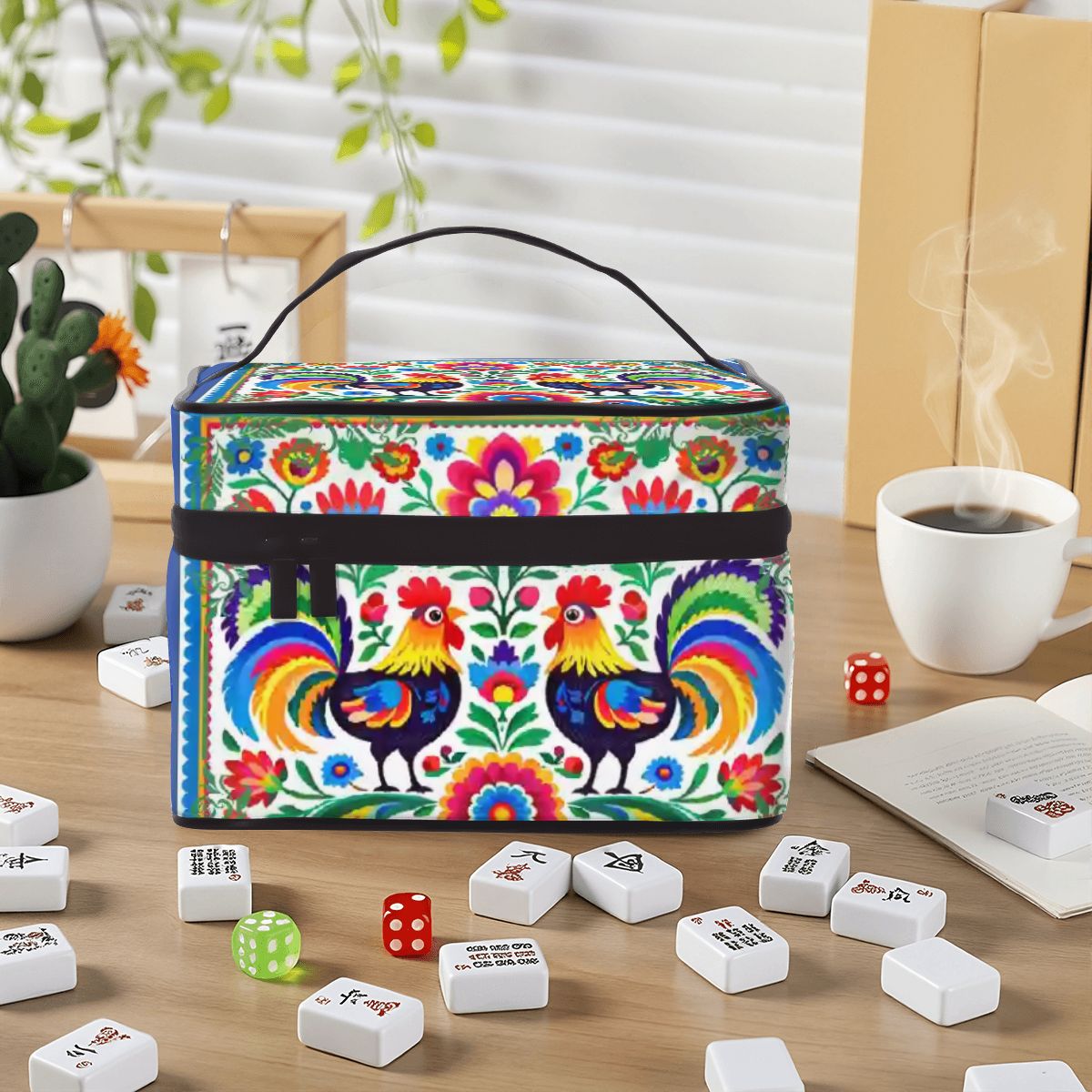 Wycinanki Polish Folk Art, Rooster Portable Mahjong Bag - Splash of Color Co.