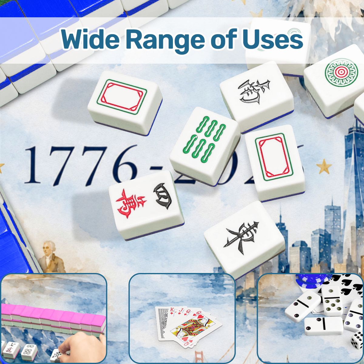 America The Beautiful 1776–2026 Mahjong Mat - Splash Of Mahj And Color Co.