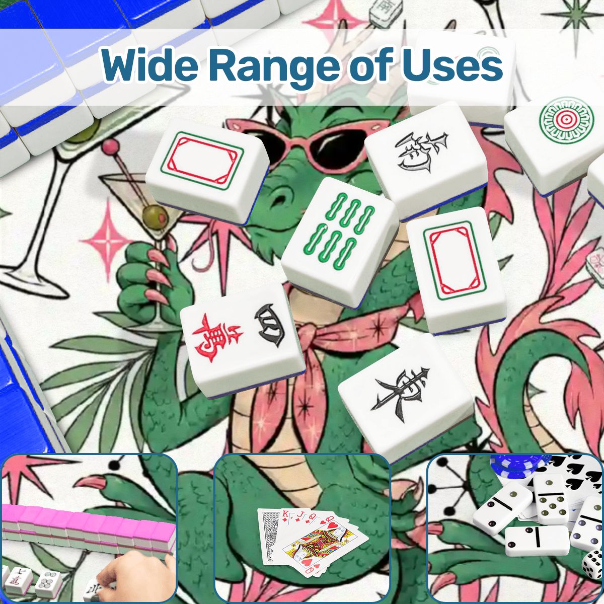 The Tipsy Dragon Round Mahjong Mat - Splash Of Mahj And Color Co.