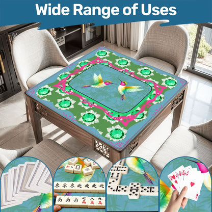Emerald Mahjong Mat, Flutterbird Mat, Preppy Pink, Green Blue Floral - Splash of Color Co.