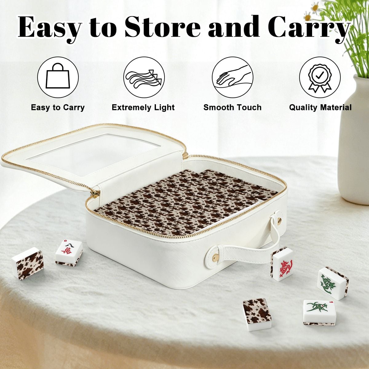 Texas Cowhide Lonestar American Mahjong Tiles And Carry Case - Splash Of Mahj And Color Co.