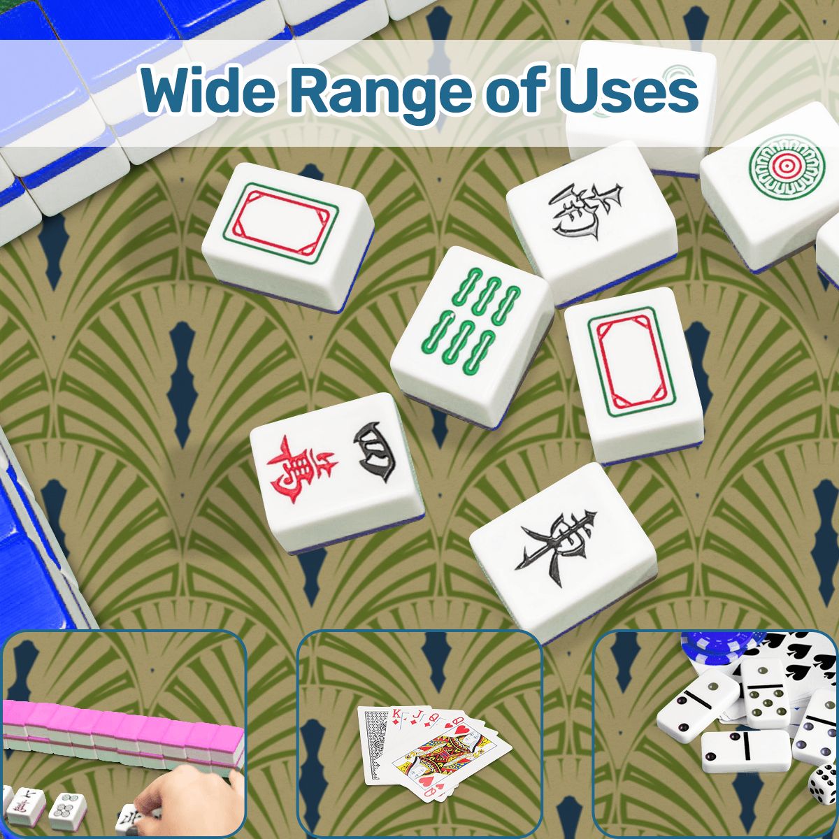 Art Deco Green And Blue Mahjong Mat  26x26