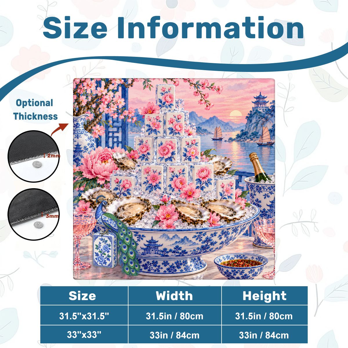 Pearls of the Mahj Sea Oyster Mahjong Mat Sleek Surface - Splash Of Mahj And Color Co.