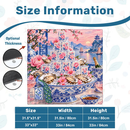Pearls of the Mahj Sea Oyster Mahjong Mat Sleek Surface - Splash Of Mahj And Color Co.