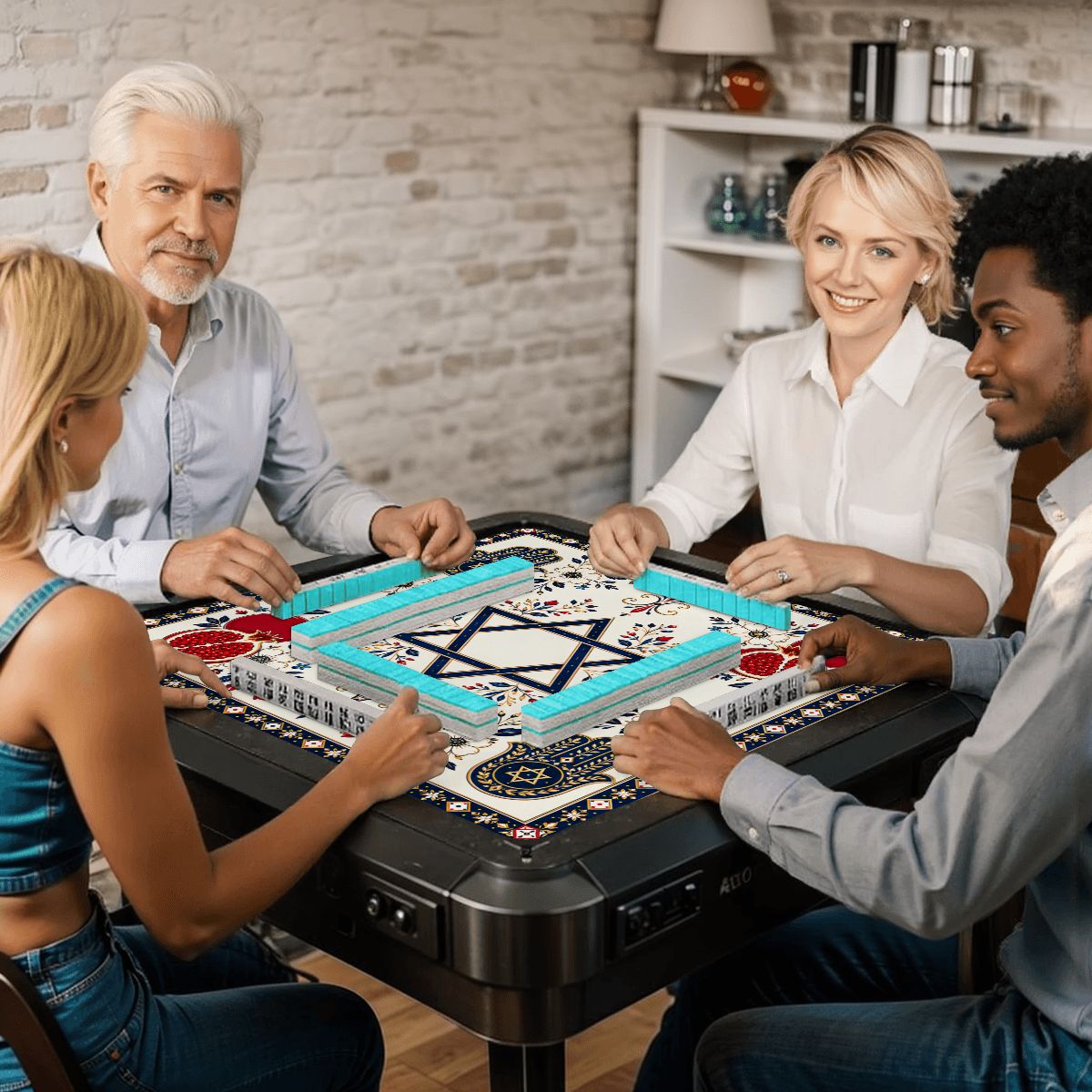 Star of David Hanukkah Mahjong Mat - Splash Of Mahj And Color Co.
