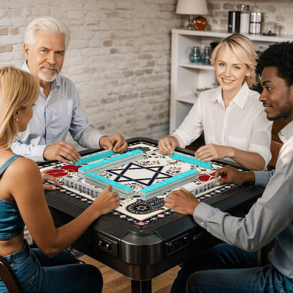 Star of David Hanukkah Mahjong Mat - Splash Of Mahj And Color Co.
