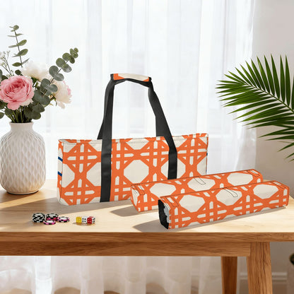 Orange Cane Bundle Rack And Tile Organizer Mahjong Bag Set - Splash of Color Co.