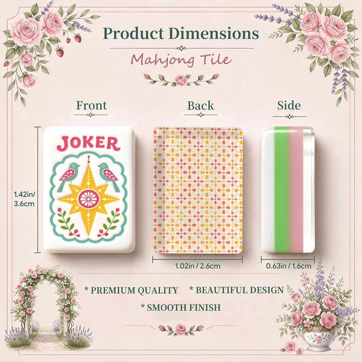 Engraved Christmas Mahjong Tiles Scandi Folk Art With Carry Case