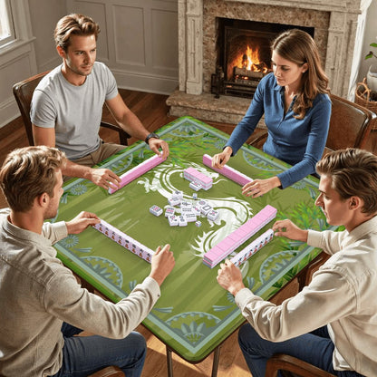 Eye Of The Dragon Bamboo Pattern Green Mahjong Mat