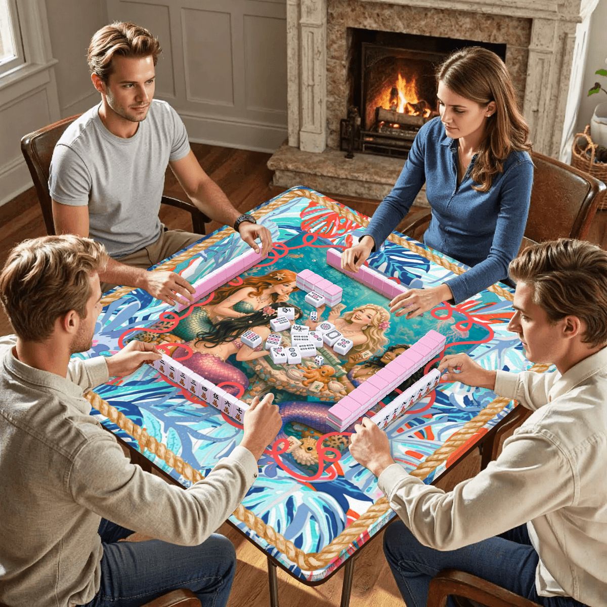 Mahjong Mermaids Mat - Splash of Color Co.