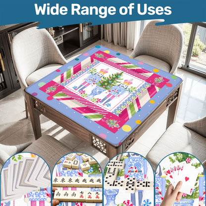 Chinoiserie Christmas Mahjong Mat Candy Man Nutcrackers