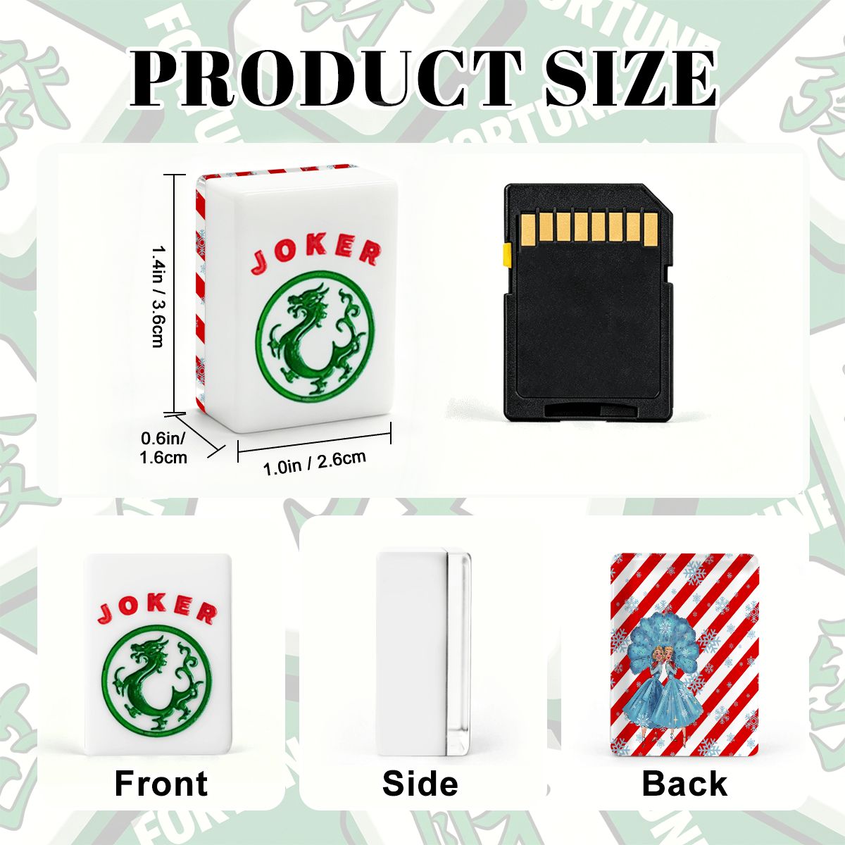 White Christmas Candy Cane Striped Sisters Sisters American Mahjong Tiles - Splash Of Mahj And Color Co.