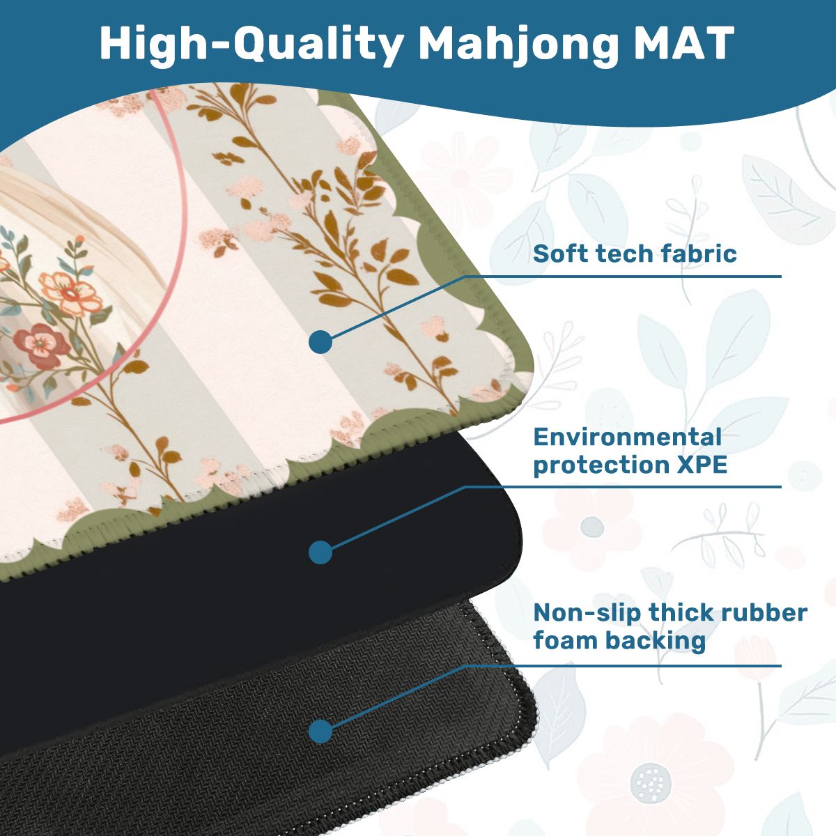 Laugh Until The Cows Come Home Floral Preppy Mahjong Mat - Splash of Color Co.