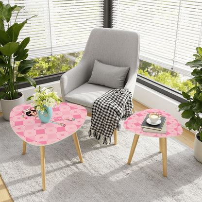 Mahjie The Mascot Preppy Pink Mahjong Side Nesting Tables