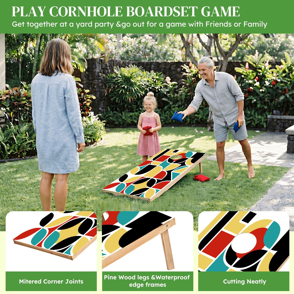 The Modcentric Geometric Designed Cornhole Set 1Pcs