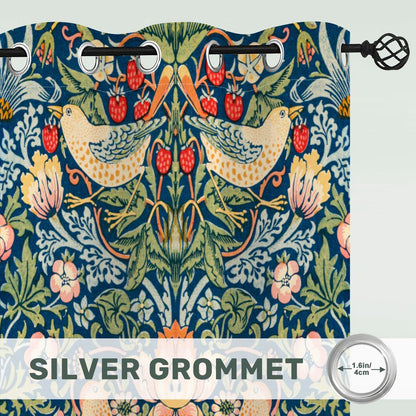 William Morris Inspired Strawberry Thief Black Out Curtains