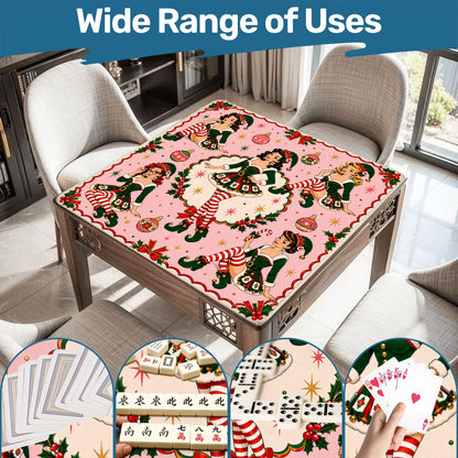 Sexy Vixen Madge Christmas Elves Mahjong Christmas Mat - Splash Of Mahj And Color Co.