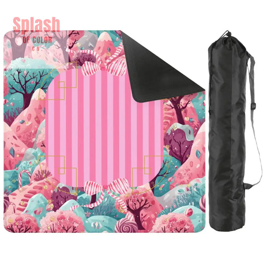 Candy Landville Magical Pink Purple Aqua Mahjong Mat - 2mm (Black Bag) - Daily Accessories