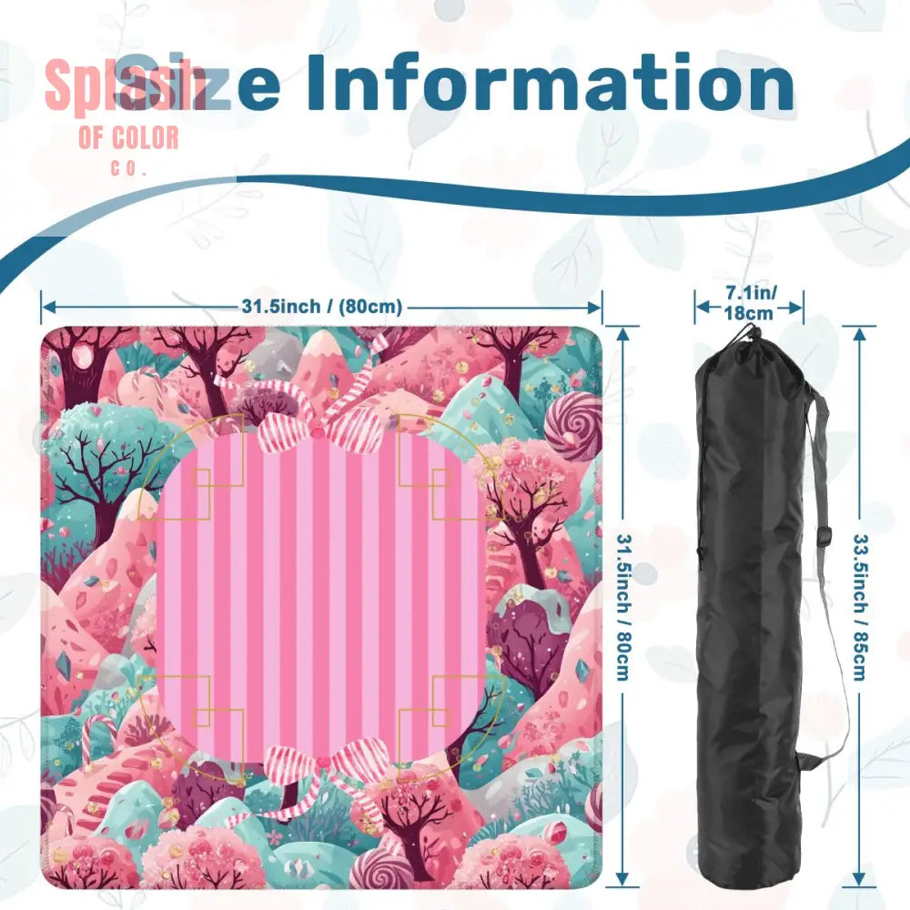 Candy Landville Magical Pink Purple Aqua Mahjong Mat - Daily Accessories