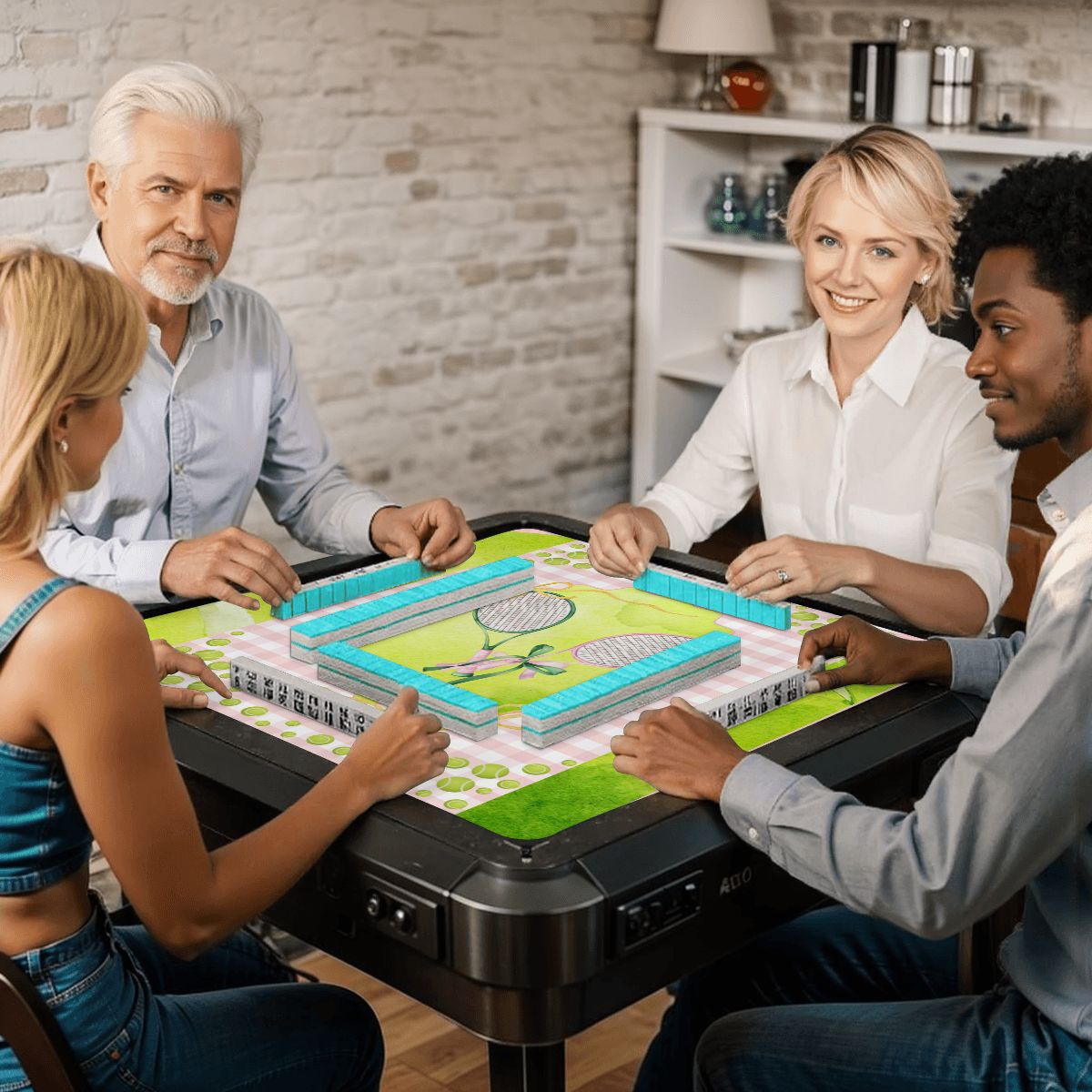 Mahjong Tennis Mat Court Of Winds - Splash of Color Co.