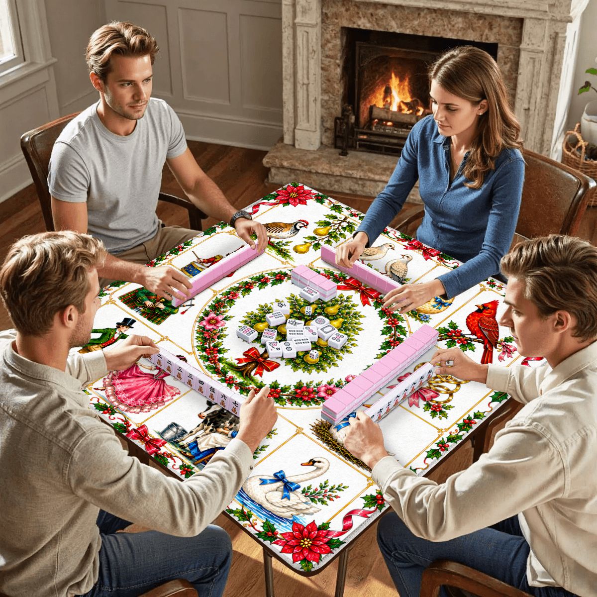 The 12 Days Of Christmas Mahjong Mat