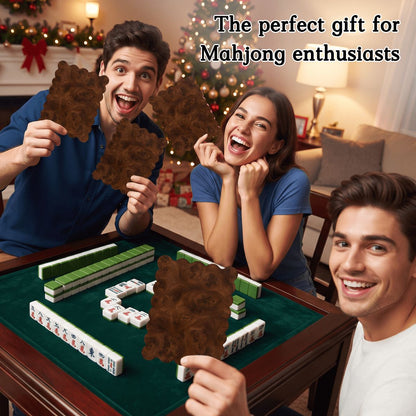 Faux Leather Tuscan Scalloped Mahjong Shuffler Cards  Set of 4