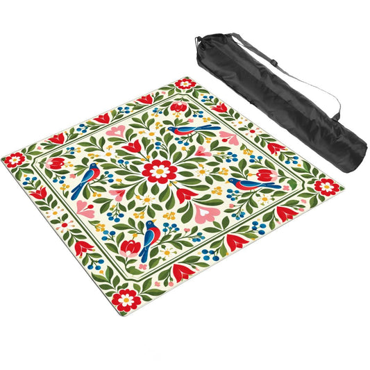 Modern Nordic Scandinavian Folk Art Mahjong Mat Sleek Surface - Splash Of Mahj And Color Co.