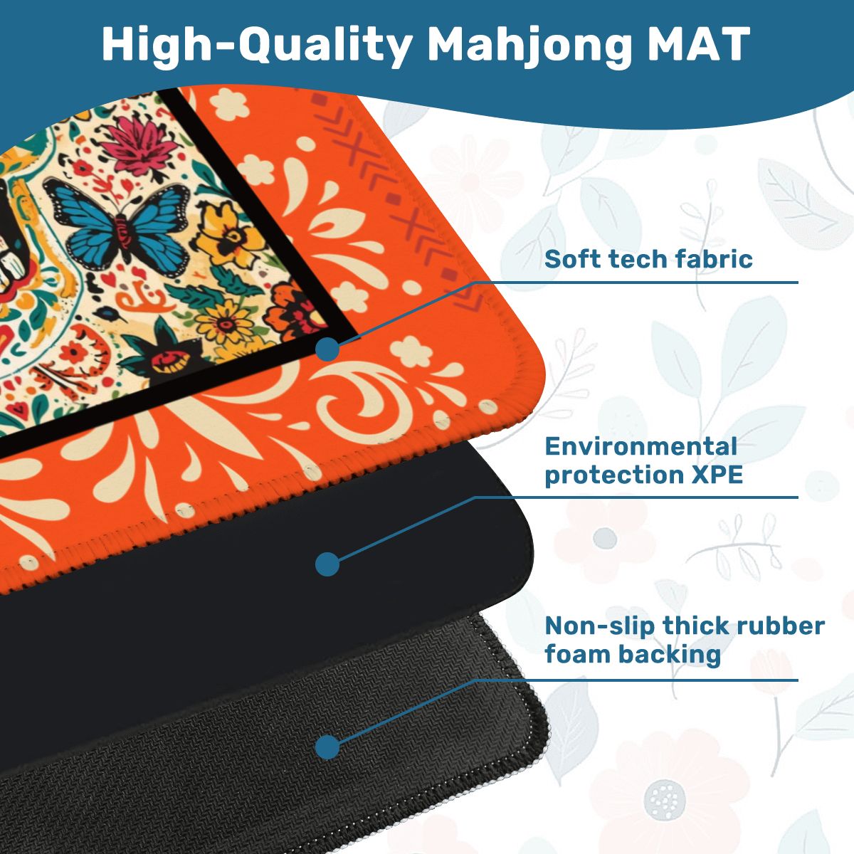 Day Of The Dead Mahjong Mat - Splash of Color Co.