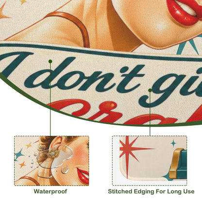 Funny Mahjong Mat, I Don't Give A Crak Stitched-Edge Mahjong Table Mat 33" x 33"