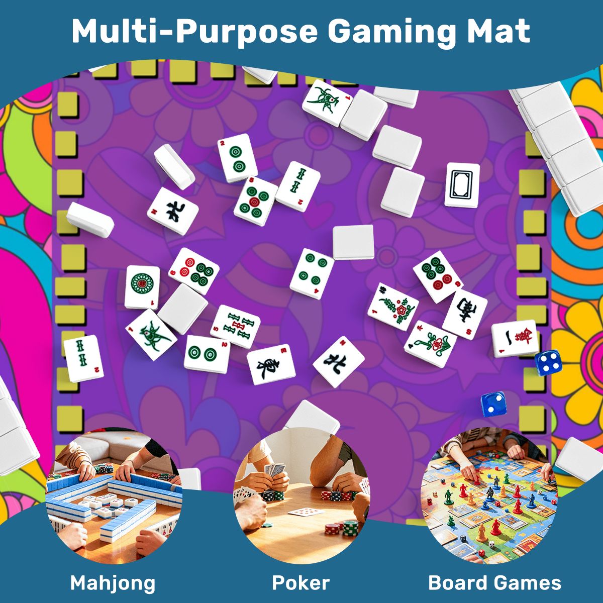 Shroom Boom Modtastic Mahjong Mat Sleek Surface - Splash Of Mahj And Color Co.
