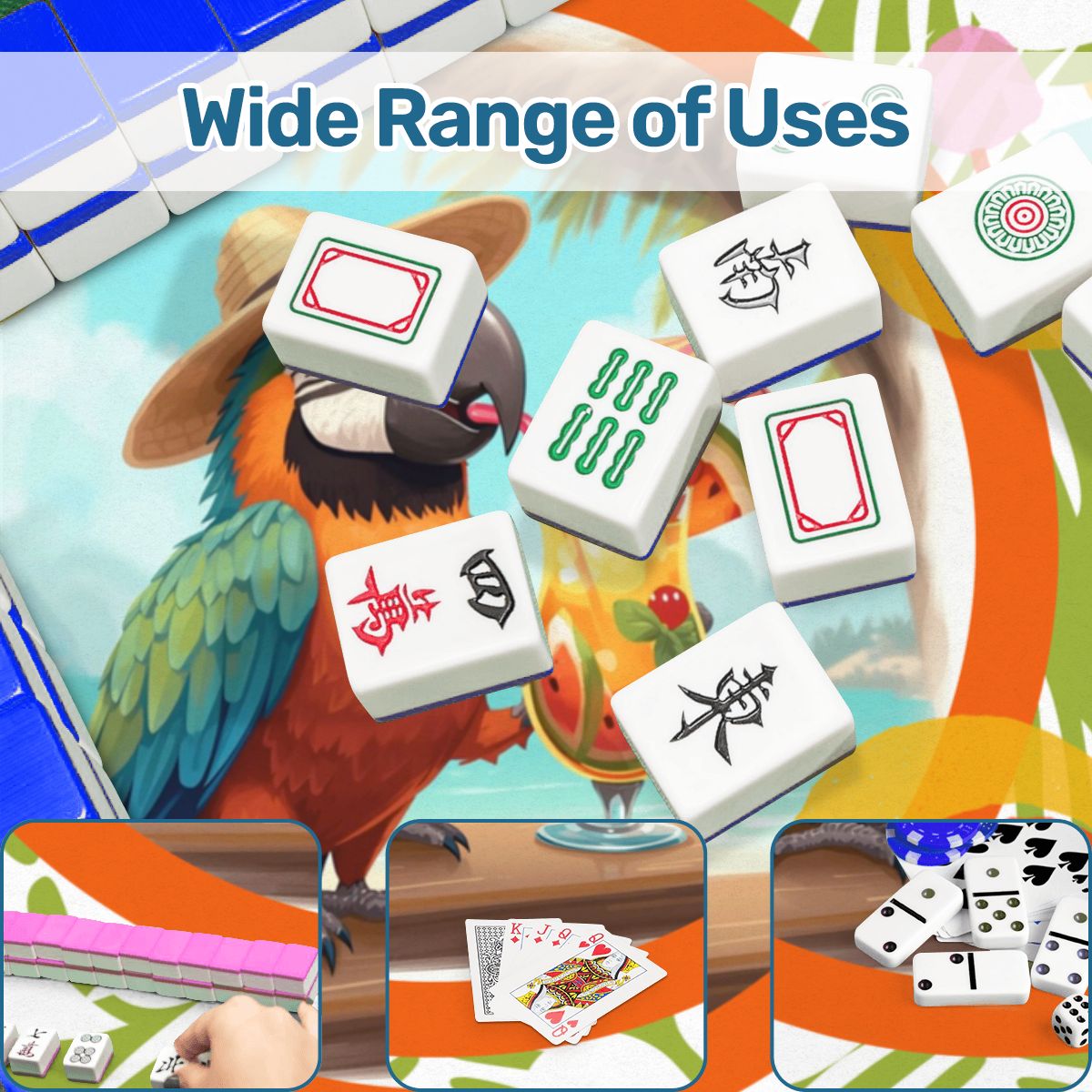 Toucan Tessa Tropical Fun Mahjong Mat - Splash of Color Co.