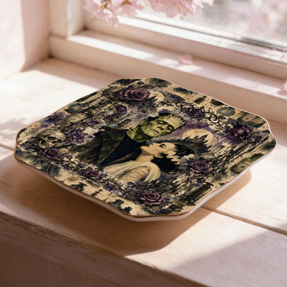 Frankenbride Scalloped Ceramic Mahjong Dice Tray