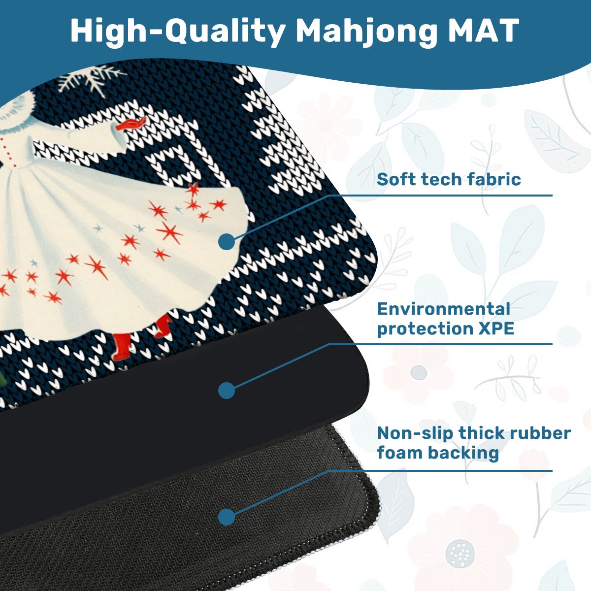 Sweater Weather Nostalgic Whimsical Christmas Mahjong Mat - Splash of Color Co.