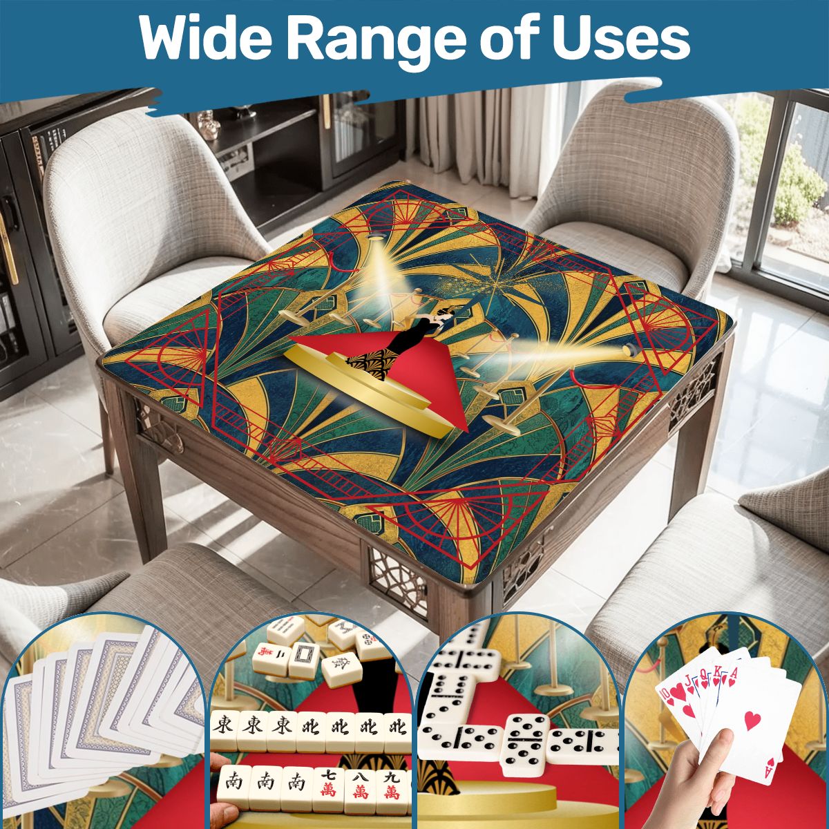 Art Deco Hollywood Regency Mahjong Mat - Splash of Color Co.