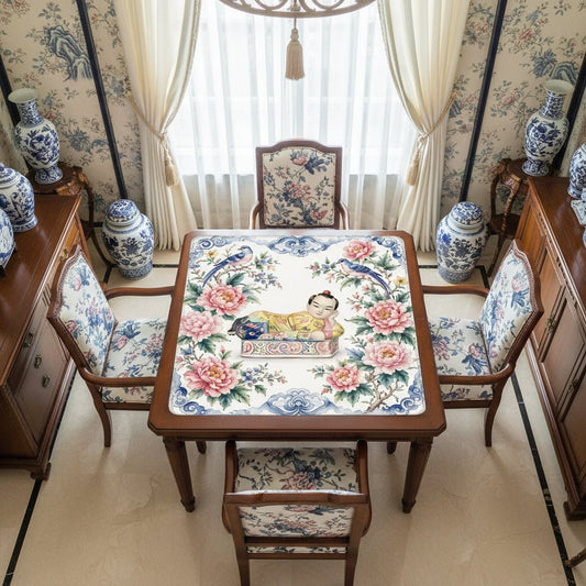 Opium Headrest Chinoiserie Asian Garden Mahjong Mat - Splash of Color Co.