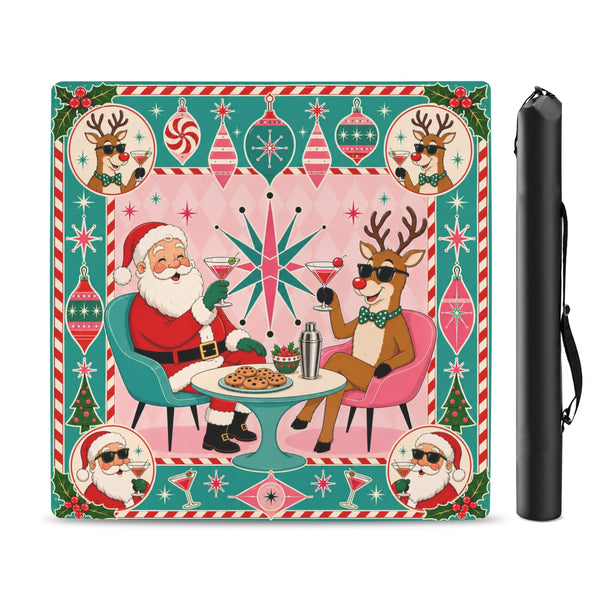 Santa's Working Hard Shop Mahjong Christmas Mat
