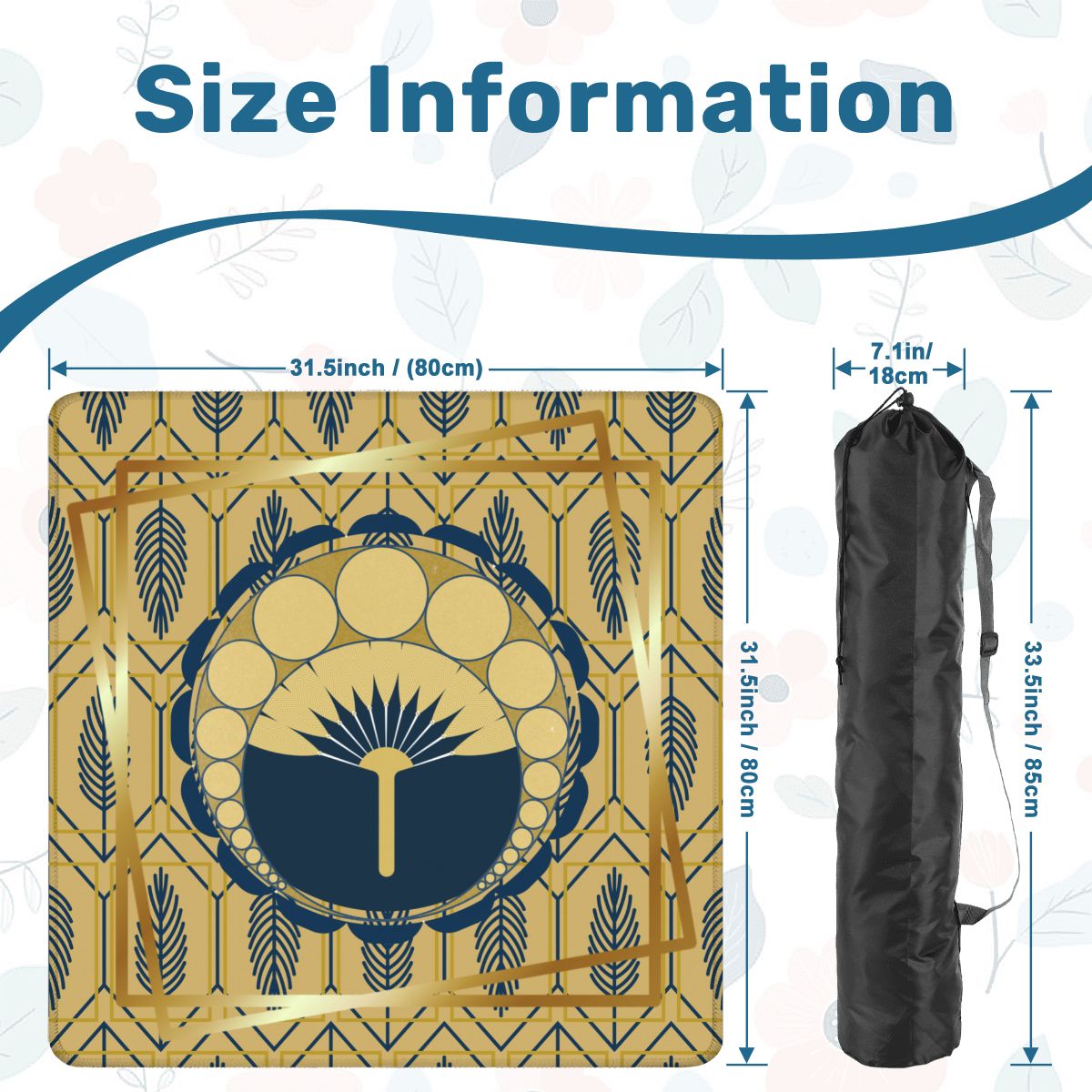 Art Deco Gold Leaf Mahjong Mat - Splash of Color Co.