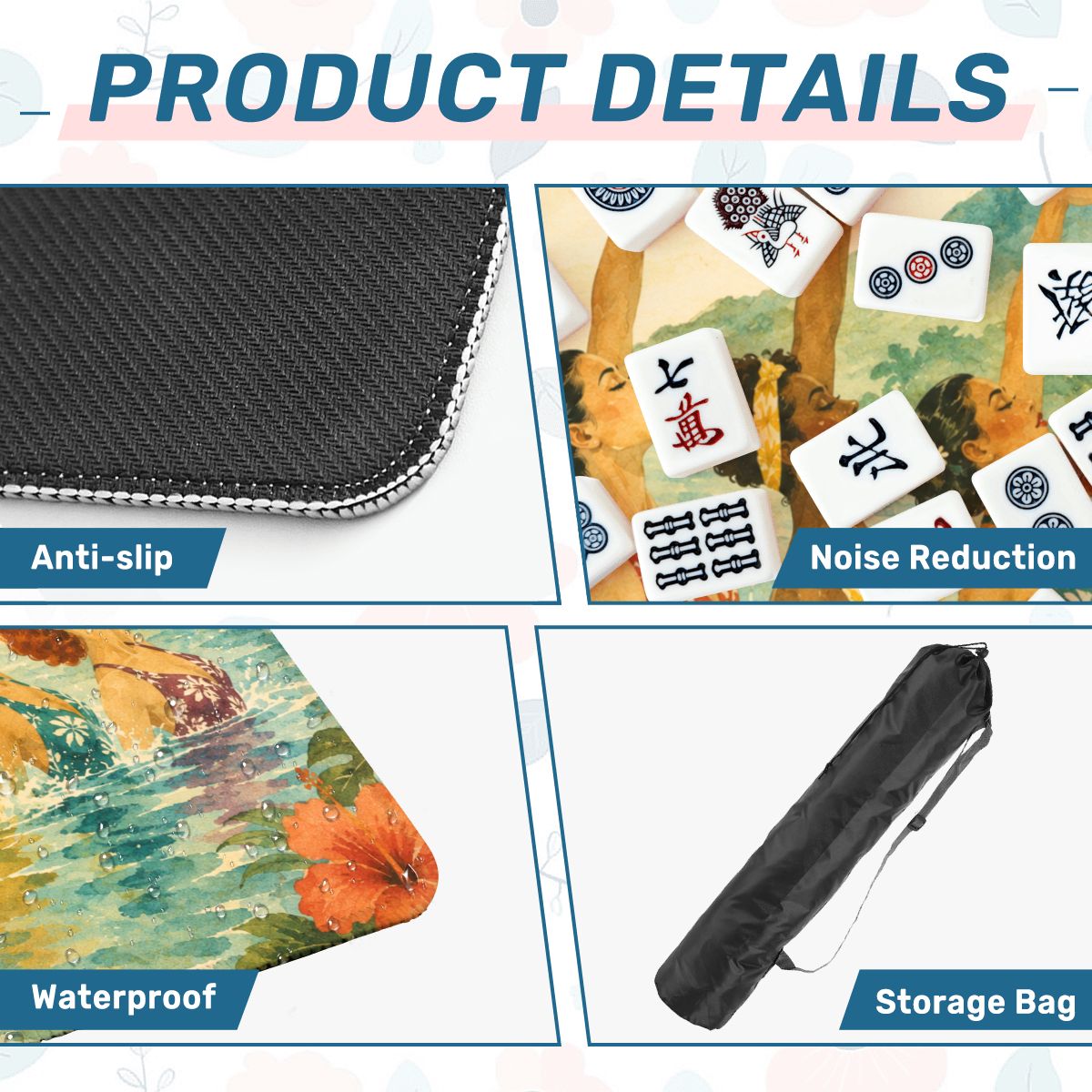 The Old World Nostalgic Tropicana Swim Club Mahjong Mat - Splash Of Mahj And Color Co.