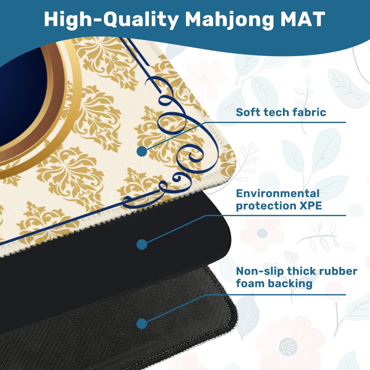 Art Deco Golden Gilded Brocade Mahjong Mat - Splash of Color Co.