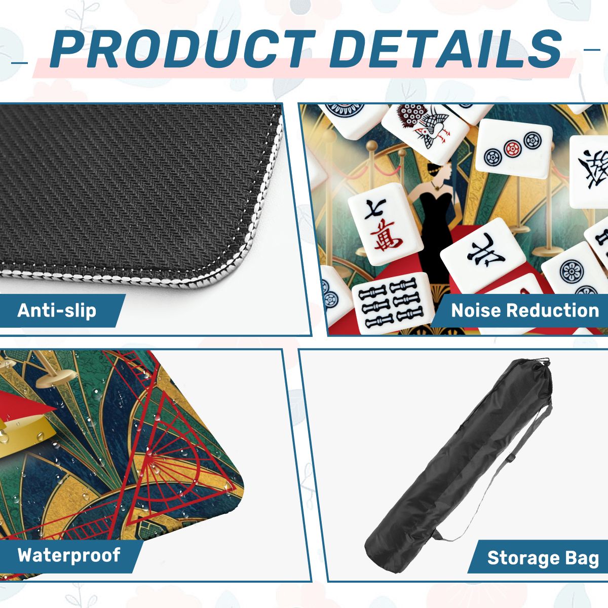 Art Deco Hollywood Regency Mahjong Mat - Splash of Color Co.