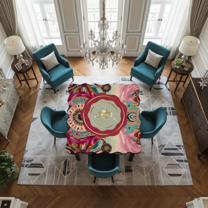 Bohemian Bejeweled Scalloped Mahjong Mat